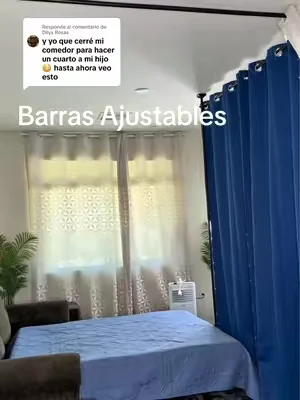 Respuesta a @Dilys Rosas Barras Ajustables para colocar cortinas o dividir espacios sin necesidad de usar herramientas, ni dañar la pared. #barrasajustables #divider #comodividirespacios #roomdivider #dealsforyoudays 