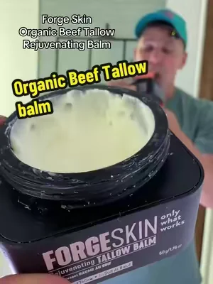 The forge skin organic beef tallow balm uses rosemary extract and a mushroom extract along with the grass pit, beef tallow for the ultimate moisturizer and skin firming balm #forgeskin #mensskincare #beeftallowskincare #mensgrooming #mensmoisturizer @FORGE MEN 