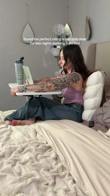 productive work days & nights in bed (& standing!) ✨ work from home essential! #workfromhome #desk #standingdesk #dealsforyoudays #tiktokmademebuyit 