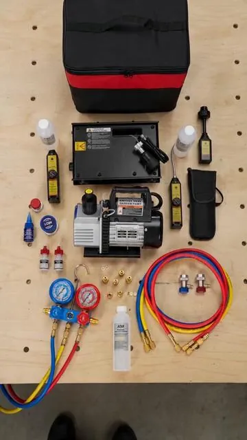 HVAC pros, STOP scrolling! 🛠️ This vacuum pump kit has EVERYTHING you need 🔥 Powerful motor, leak detector, hoses + carry bag. ETL listed too! #DealsforYouDays #HVACTools #VacuumPumpKit #HomeRepair #TikTokMadeMeBuyIt #FYP