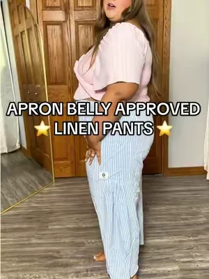 me 🤝 linen pants alll year long #plussizefashion #linenpants #apronbelly #summervibes #dealsforyoudays 