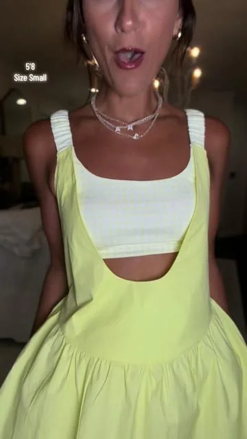 The cutest athletic dress I’ve ever seen yall! The gingham, the flowy dress, the bright yellow!!! Comes in multiple colors! The perfect summer casual dress! I’m 5’8 wearing a small. #summerdress #athleticdress #summeroutfits #athleisure @Mntaor 