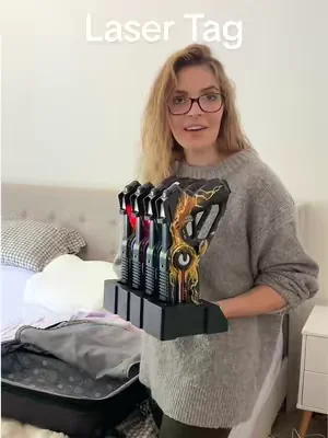 Packed the laser tag set for girls trip and my husband is SO confused 😂 rechargeable, no vests needed, and honestly the most chaotic fun we’ve had in years. Perfect for backyard games, family game night, or randomly turning your friend group into enemies for an hour. Comes with charging station so it’s ready to go every time. #familygames #laserTagSet #familygamenight #tiktokshopfinds