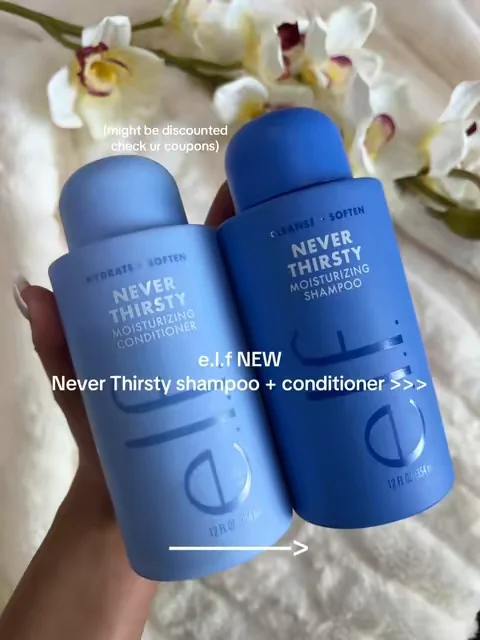 This duo includes the never thirsty shampoo + conditioner. It helps cleanse, hydrate and smooth out your hair ✨ @e.l.f. Cosmetics #elfcosmetics #elfhair #elfshampoo #summeressentials #dealsforyoudays 