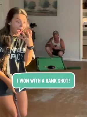 He asked for a rematch before we even cleaned it up. 😂⛳️      #GolfPong #GameNight #CouplesChallenge  #GolfGame 