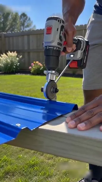 Why strain your wrists with hand snips when your drill can do all the hard work? #metalcutting #metalcuttingshears #metalcutter #tools #DealsForYouDays 