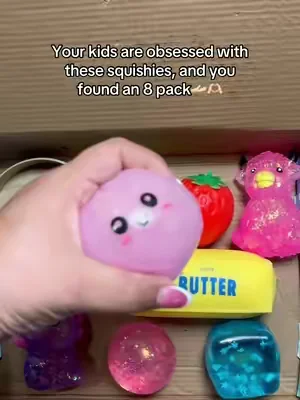 8 pack cute squishies for stress relief, kids love them. 