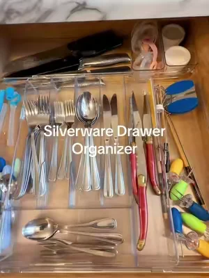 the silverware drawer organizer i almost didn’t buy 🍴 finally a spot for the kids’ silverware, chopsticks, corn holders and all our random drawer chaos @Vtopmart #silverware #silverwareorganization #kitchenorganization #drawerorganizer #vtopmart   