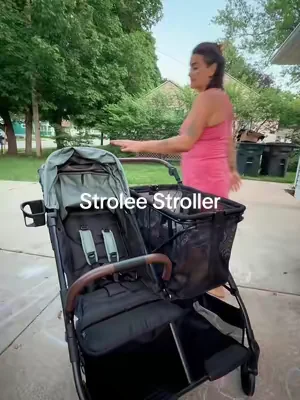 lightweight stroller wagon that doubles as a shopping cart for moms on the go. easy fold, 22 lbs, holds the kid and the haul. @Strolee #strollerwagon #babystroller #stroller #lightweightstroller 