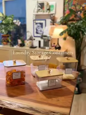 Keeps all my laundry stuff organized ✨🧺 #laundrydetergent #laundryhack #laundrycontainers #storagecontainers #summerwins 