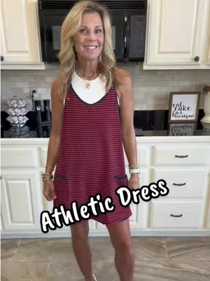 I’m in a small in this cute and comfy athletic dress from@@SCUSTY #dealsforyoudays #athleticdress #casualoutfits #OOTD 