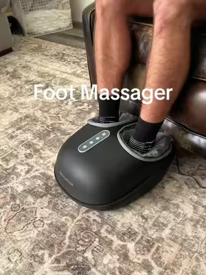 Turned my husband’s home office into a spa corner 💻🦶 This foot massager has heat, 3D wrap compression for the whole foot (not just the top), and multiple intensity settings he controls right from the pad — no app needed. Now ‘working from home’ means Zoom calls with his feet fully taken care of. Genuinely didn’t expect him to use it this much. #soreFeetRelief #footmassager #wfhlife 