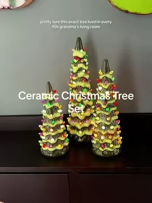 not me buying christmas decor in july but this ceramic tree had me feeling like a kid again 🎄✨ pre-lit, hand painted, and giving major grandma’s house nostalgia. set of 3 so you can decorate every room. @Best Choice Products, Inc. #christmasinjuly #ceramicchristmastree #christmasdecor #nostalgiacore #christmas 