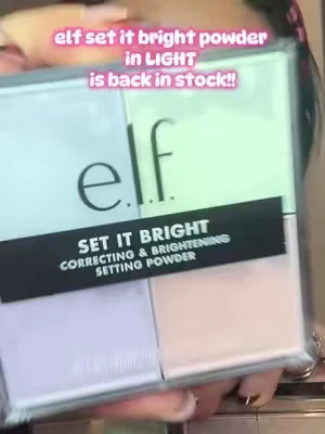 @e.l.f. Cosmetics set it bright powder in LIGHT is finally BACK in STOCK #elfcosmetics #brighteningpowder #settingpowder #elfsetitbrightpowder #makeupover40 