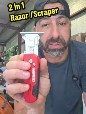 KAIWEETS 2-in-1 Utility Knife Scraper,Folding Utility Scraper Tool, Heavy-Duty Zinc Alloy Body, SK2 Black Blade Storage & Replacements, Razor Blade Scraper, Cardboard Cutter, EDC Tools and Gadgets for Home, Office summervibes @KAIWEETS #tiktokshopcreatorpicks #tiktokshopdealsforyoudays #summerwins #DealsForYouDays #Summervibes 
