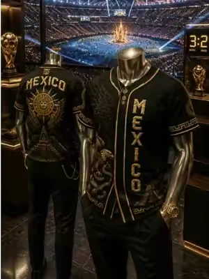 Men's 2026 New Mexico-Inspired Black Button-Down Baseball Mexico Jersey, Golden Eagle Graph  #mensfashion #fyp #dealsforyoudays #usa  #worldcup 