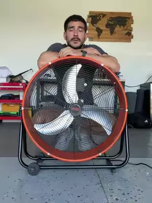 Ventilador industrial de 24 pulgadas que enfría todo el taller potente, con ruedas y temporizador #ventilador #taller #garaje #tiktokshop #tiktokmehizocomprar 