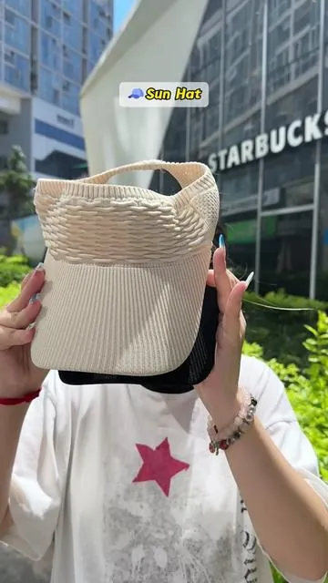 ☀🧢Ponytail-friendly sun visor, wavy knit fabric super breathable for hot summer. #PonytailVisor #SunHat #rUVProtection #fyp #tiktok