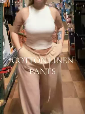 Nothing like flowy cooling pants for the summer #summeressentials #dealsforyoudays #summerclothes #linenpants #flowypants 