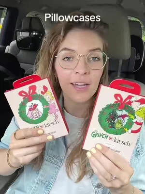 Not me buying my kid a Grinch pillowcase and then stealing it for myself… the satin is actually so good for your hair too, zero morning frizz. Tucking these away for Christmas season! #kitsch #k#kitschsatinpillowcasec#christmasgiftideaschristmasbedding 