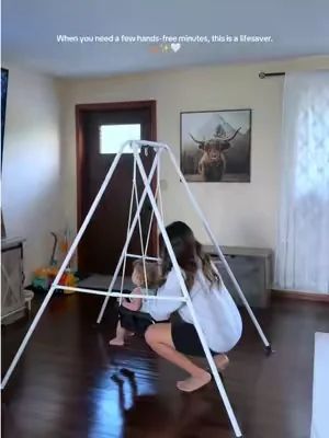 Some baby products end up collecting dust… this definitely isn’t one of them. 🤍 #MomLife #BabyMustHaves #BabySwing   