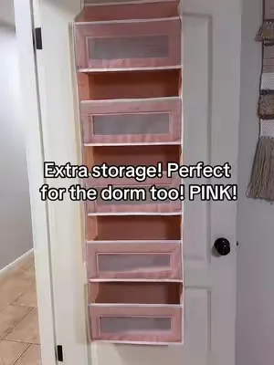 Door organizer that can hold so much! The perfect storage hack! Price is so good too! #storagehacks #overthedoororganizer #organizerideas #storagehack #dorm 