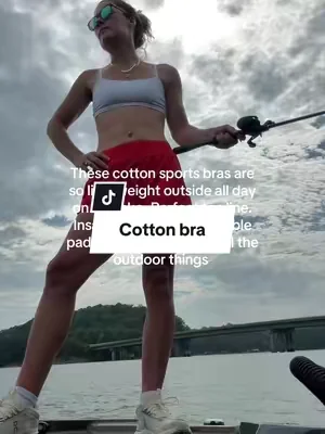 Literally living in these cotton sports bras #dealsforyoudays #summerwins #fishing #bassfishing @The Cozy Closet 