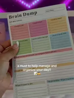 This little notepad has been a life saver to get things done!! Perfect to write specifics and check off!! #braindump #braindumpnotepad #planner #organizer #wfh 