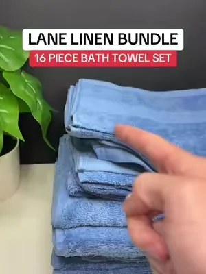 Freshen up your bathroom with the Lane Linen Bath Towel Set! #lanelinen #bathtowels 