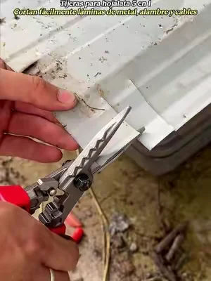 GJANSH Professional Multi-Functional 5 in 1 Tin Snips, CR-V Steel Industrial Grade Metal Shears for Sheet Metal, Wire & Cable Cutting, Must-Have Tool for DIY & Renovation #tiktok #tiktokshop 