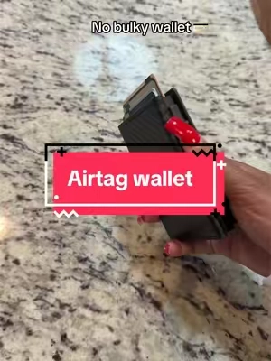 He said bye to bulky wallets and upgraded like a pro! This slim, pop-up wallet with AirTag holder is a game changer.  #GiftIdea #MensWallet #FathersDayGift #WalletHack #AirTagWallet   