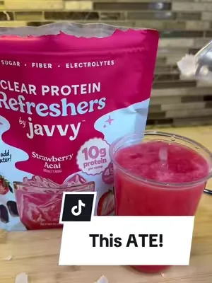 Javvy strawberry açai refresher #javvy #acai #proteindrink #clearprotein  