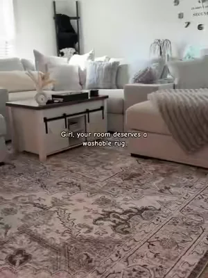 Stain resistant, washable, non-slip and the most perfect neutral color rug, that matches anything 🫶🏼😍 #stainresistant #washablerugs #washablerug #dealsforyoudays #summervibe 