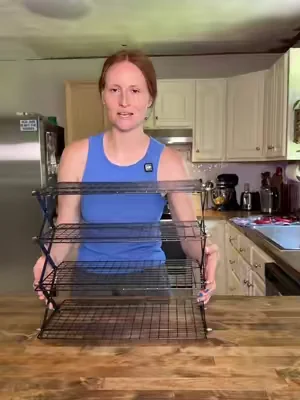This 4-tier cooling rack saves so much counter space, making it perfect for all your holiday baking without taking over your kitchen.