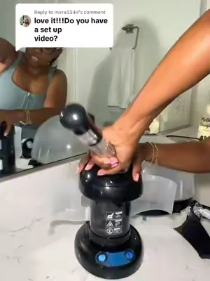 Replying to @mirra3344 easy switch and set up!  #haircare #healthyhair #hairsteamer 