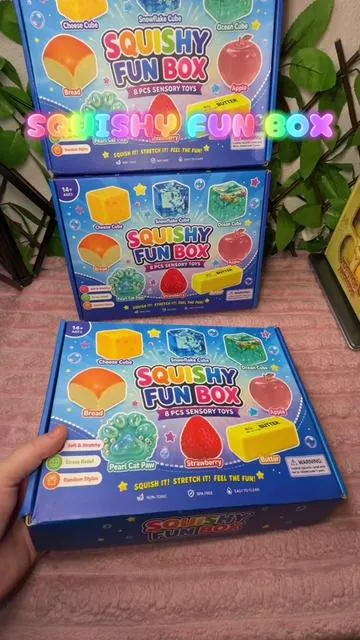 These boxes are so fun! 8 piece Squishy Fun Box! #squishy #squishyfunbox #squishybox #stressball #squishycollection 