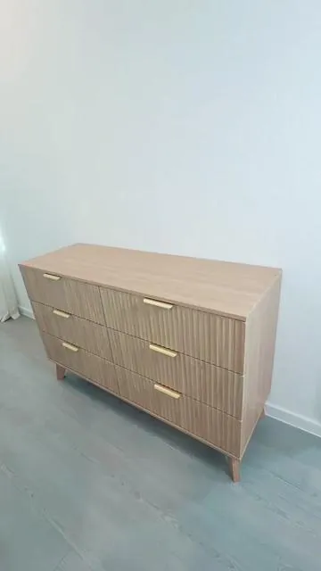 Fluted Dresser with 6 Drawers, Modern Wooden Chest of Drawers with Metal Handles & Large Storage, Mid Century Dresser TV Stand for Bedroom, Living Room, Hallway ##Dealsforyoudays##SummerVibes##tiktokshopcreatorpicks##gavetero