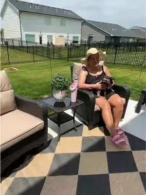 It’s hard to find a patio chair that rocks & swivels! This patio is extremely comfortable! 10/10 recommend! #patiofurniture #patiochairs 
