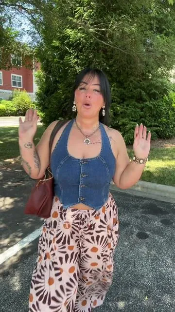 Today’s OOTD is giving effortless, everyday style. 🤎 From the statement palazzo pants to the denim halter top, comfy platform sandals, gorgeous leather tote, and the perfect boho accessories—everything is linked so you can shop the look before it’s gone! Which piece are you adding to your cart first? ✨🛍️ @UEU @Project Cloud Shoes @PORTLAND LEATHER GOODS @Mysterious jewelry @YY Fashion Clothing  #EverydayFashion #FashionInspo #DealsForYouDays #OOTD #ShopTheLook 