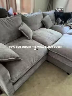 We bought the viral cloud couch… #cloudcouch #couch #livingroom #dealsforyoudays #viral 