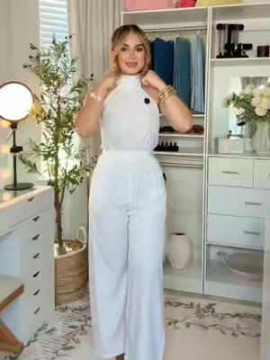 🤍#jumpsuit #jumpsuitoutfit #whiteoutfit #enterizo #enterizoslargos 