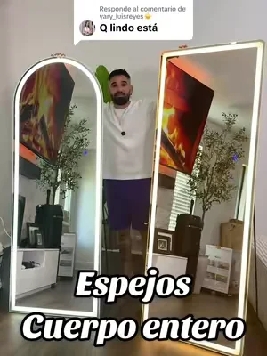 Respuesta a @yary_luisreyes☀️  Espejo de pie de cuerpo entero Largo con luces LED #mirror #dealsforyoudays #espejo #hogar #tiktokshopcreatorpicks 