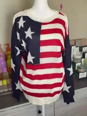 This sweater is so cute ❤️🤍💙 #4thofjuly #happy4thofjuly #sweater 