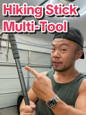 These Hiking Stick Multi-Tools have everything you need for an Outdoor Adventure! #Hiking #outdoorgear #campinggear #fishing #giftsforhim 