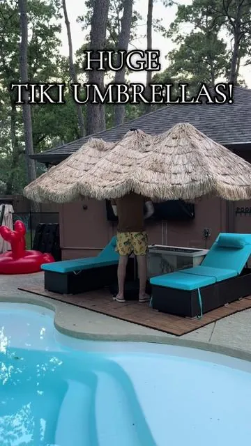 Freaking awesome!! ⛱️☀️ #tiki #patioumbrella #patiodecor #outdoordecor #patiofurniture @Costway.US 