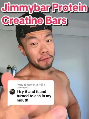 Replying to @Namor_あの男  Yes the creatine bars from @JiMMYBAR Functional Protein are a little chalkier than their regular protein bars but I still prefer it over any other brand! #protein #proteinbar #GymTok #workout #jimmybar 