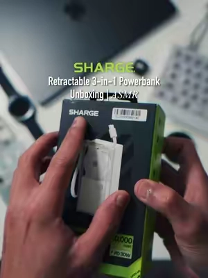 Sharge Hybrid Powerbank unboxing & ASMR#techtok #sharge #shargepowerbank #powerbank #fyp 