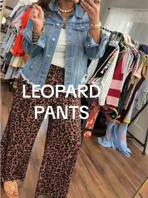 Affordable leopard pants for midsize women, over 40 fashion is my favorite!! #OOTD #fashion #midsize 