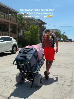 Been using it for the past 2 summers & never fails us🙌🏼👏🏻  #beachcart #beachnecessities #beachday #dadsoftiktok #dadlife 