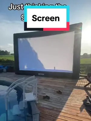 This projection screen is massive and in a good way. This will be great for any kind of games you wanna watch NASCAR movies anything you wanna watch on the outdoors this is perfect. #DealsForyoydays #summerwins #pool #drivein #movie 